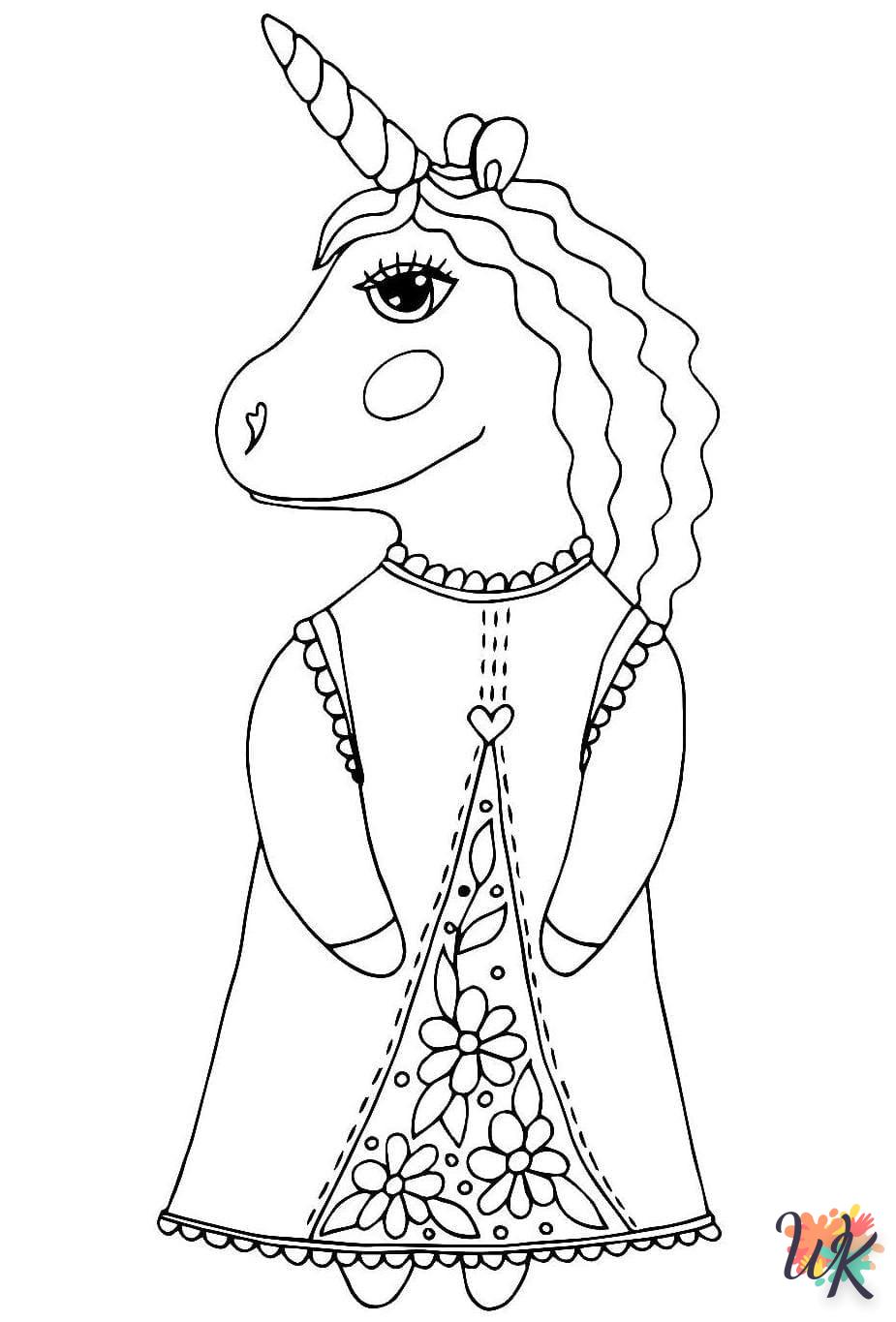 coloriage Licorne  pour enfant de 6 ans 1