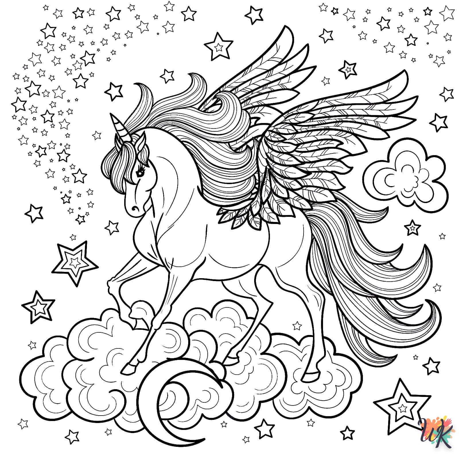 activité coloriage Licorne  en ligne