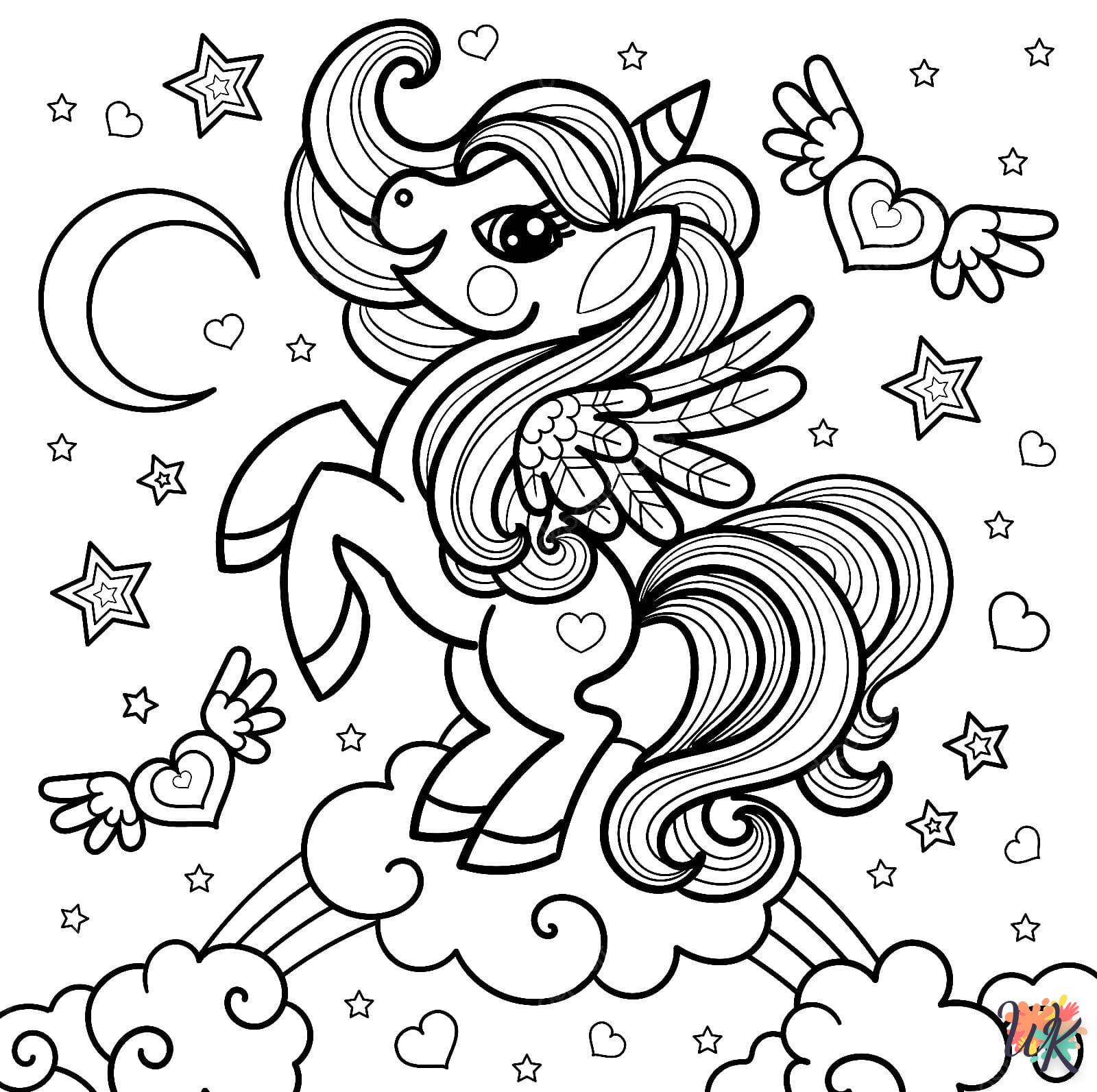 coloriage Licorne  à colorier en ligne gratuit 1