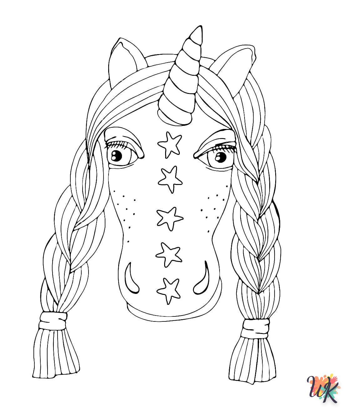 coloriage Licorne  à imprimer pour enfant de 10 ans