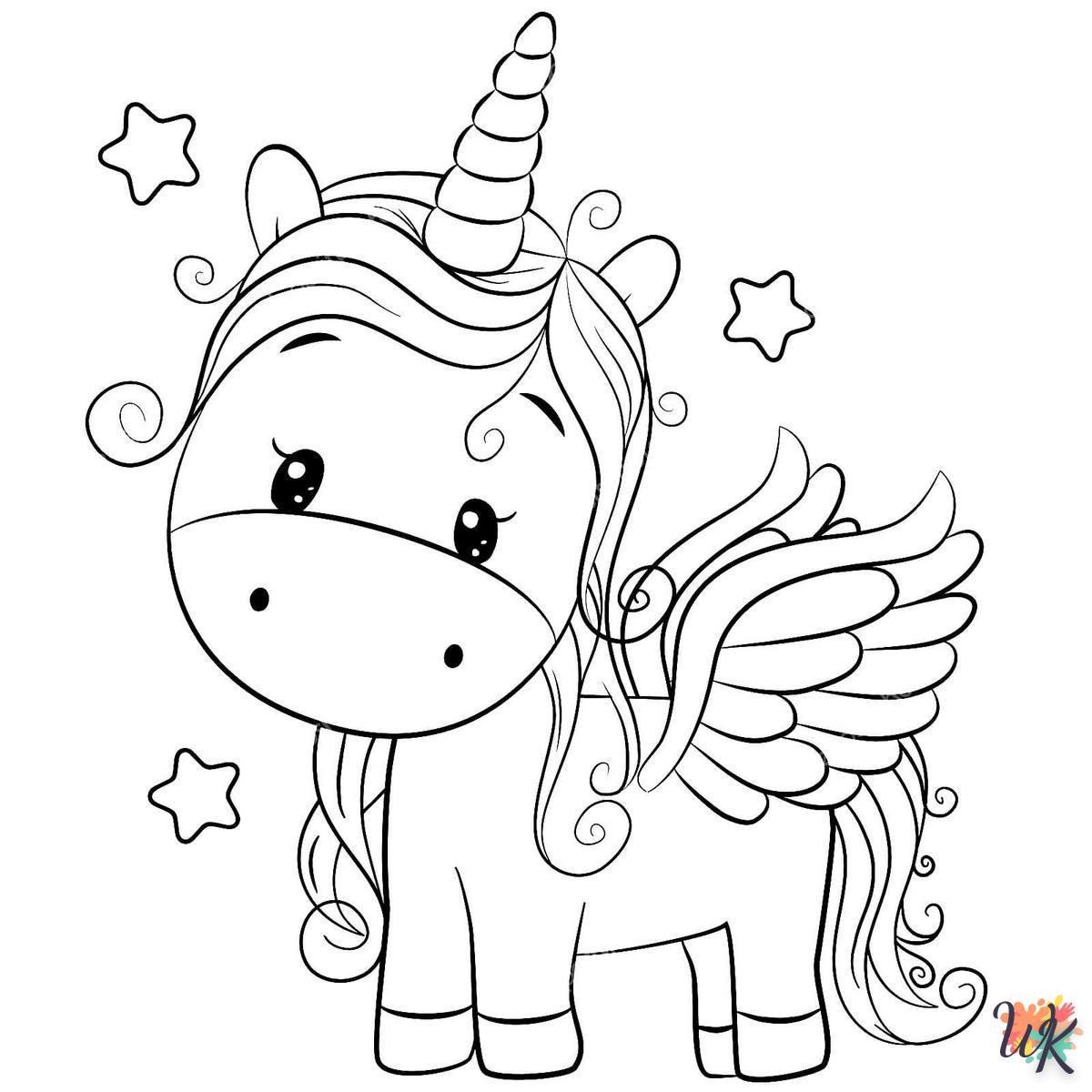 coloriage Licorne  à numéro adulte en ligne gratuit 4