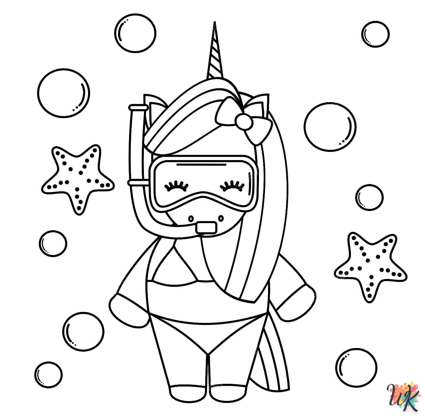 coloriage Licorne  enfant 3 ans a imprimer 1