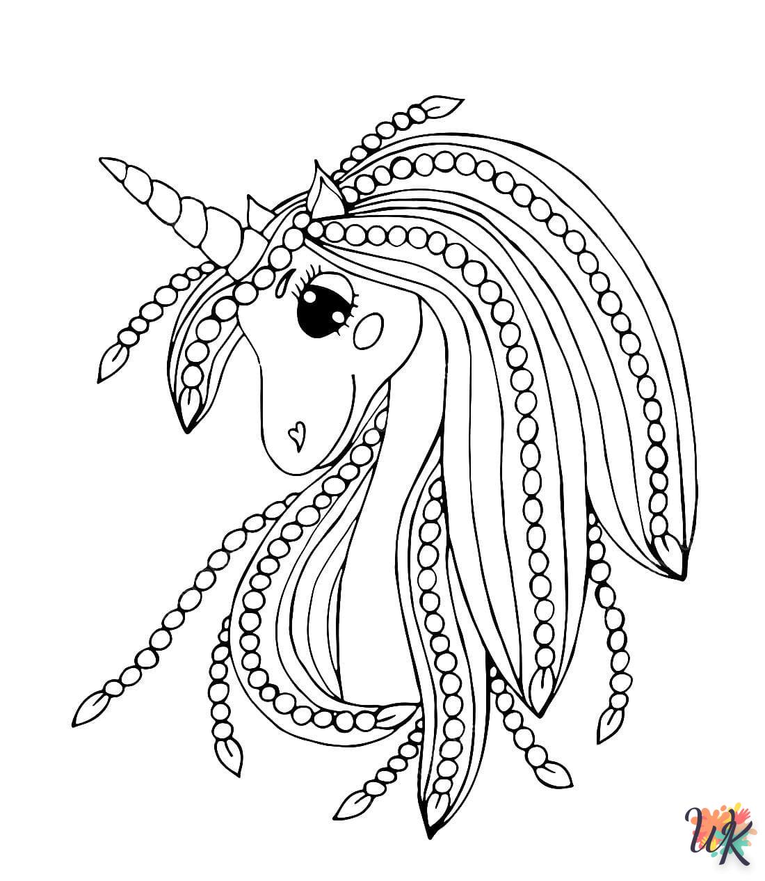 coloriage Licorne  et apprentissage