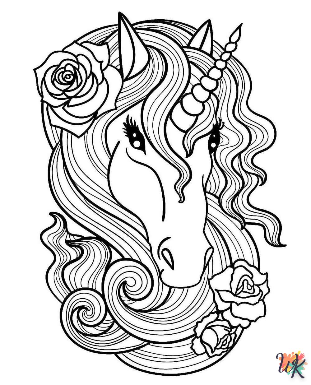 coloriage Licorne  à imprimer pour enfant de 7 ans