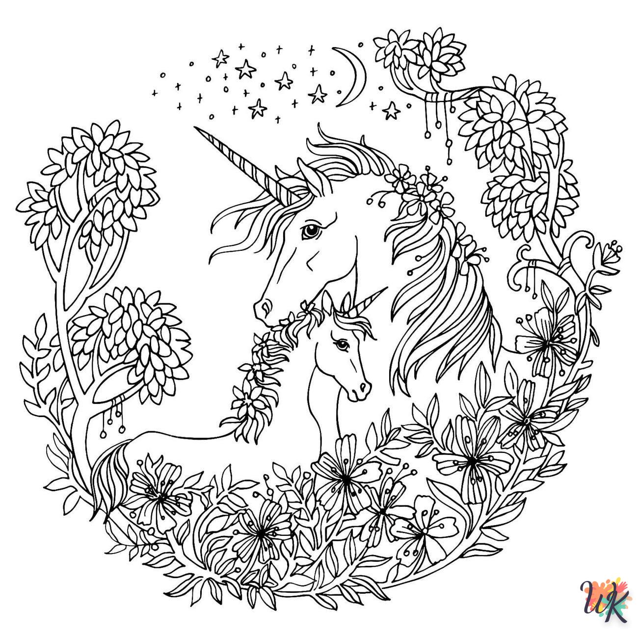 télécharger coloriage Licorne  gratuit