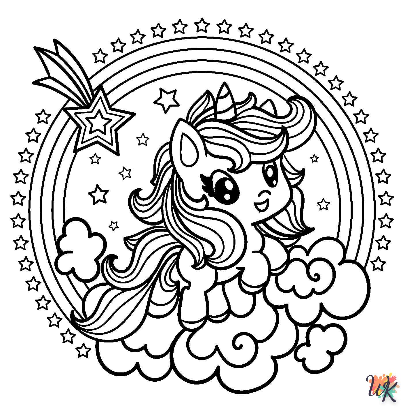 coloriage Licorne  educatif pour enfant 1