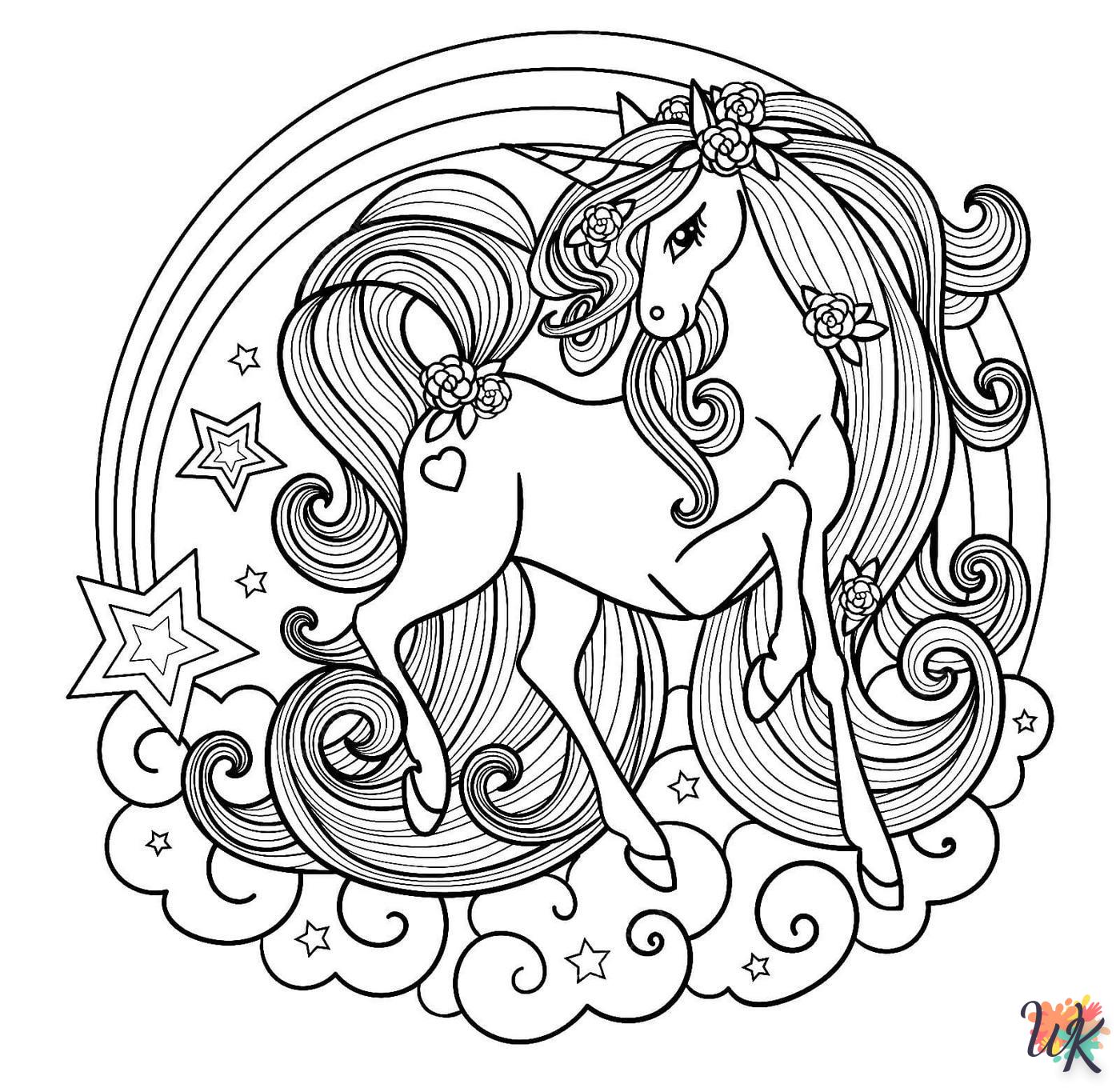 coloriage Licorne  pour enfant de 10 ans