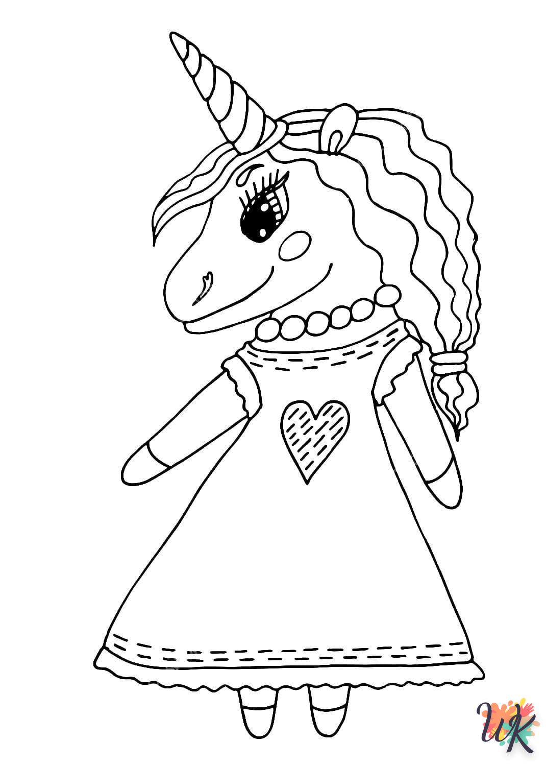 coloriage Licorne  à numéro adulte en ligne gratuit 1