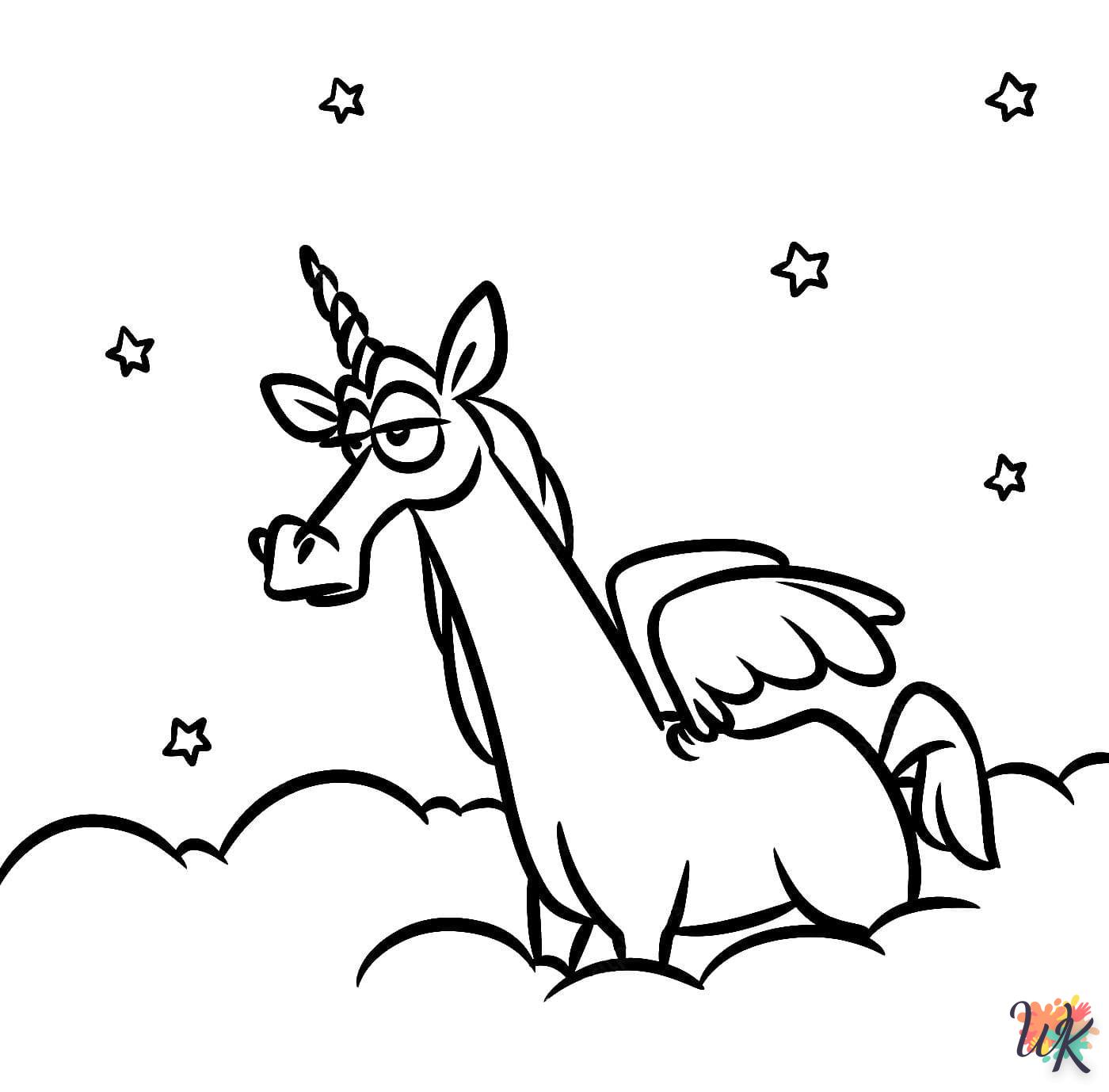 coloriage Licorne  à imprimer pour enfant de 8 ans