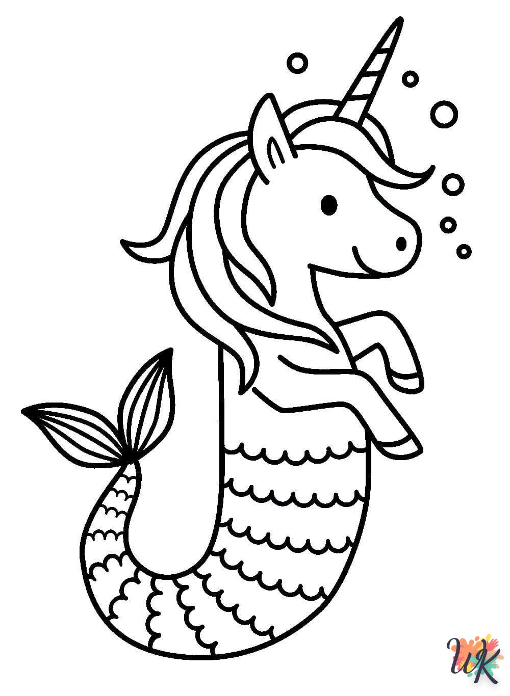 coloriage Licorne  à imprimer pour enfant de 3 ans