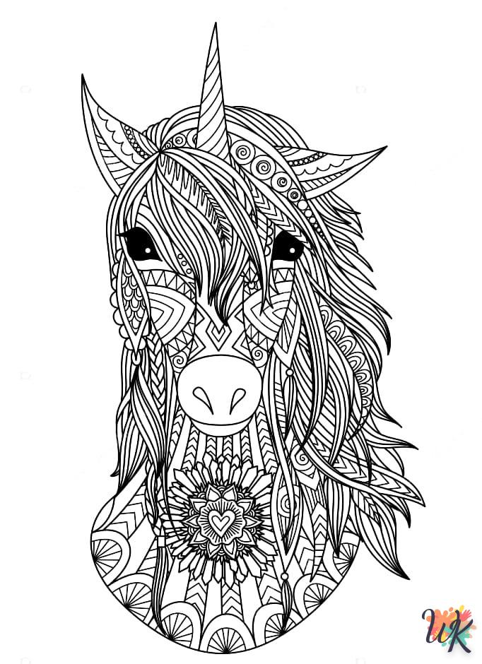 coloriage Licorne  à imprimer pour enfant de 12 ans