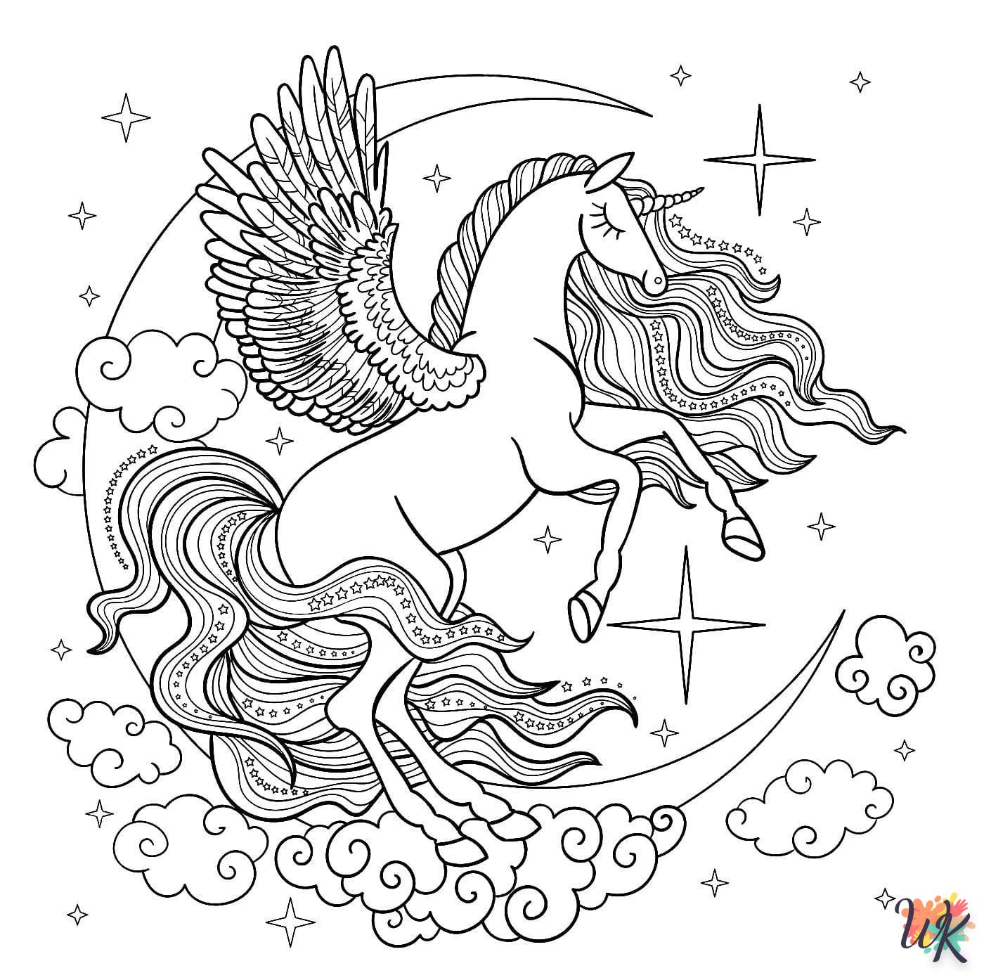 coloriage Licorne  en ligne pour bebe de 2 ans