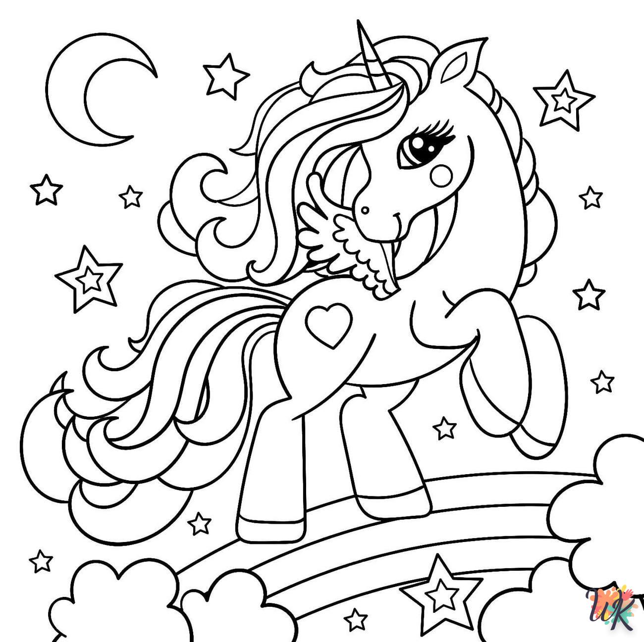 coloriage Licorne  a imprimer enfant 10 ans 1