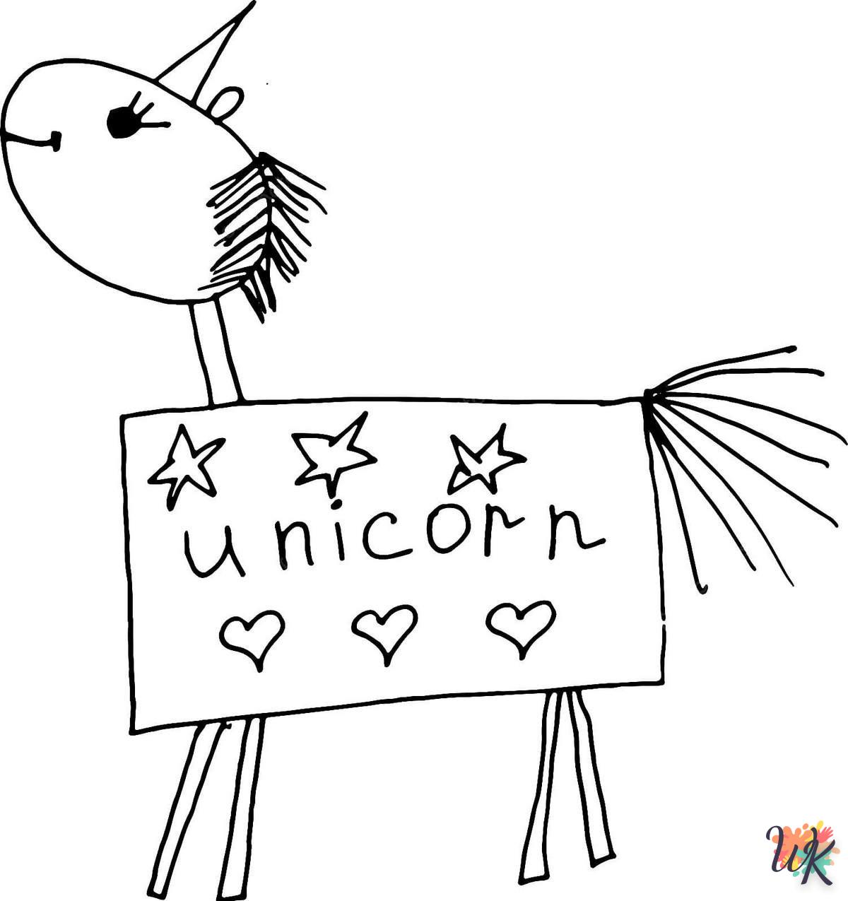 coloriage Licorne  en ligne a colorier 1