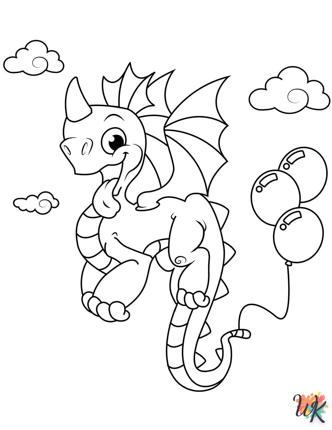 coloriage Dragon  pour enfant de 6 ans