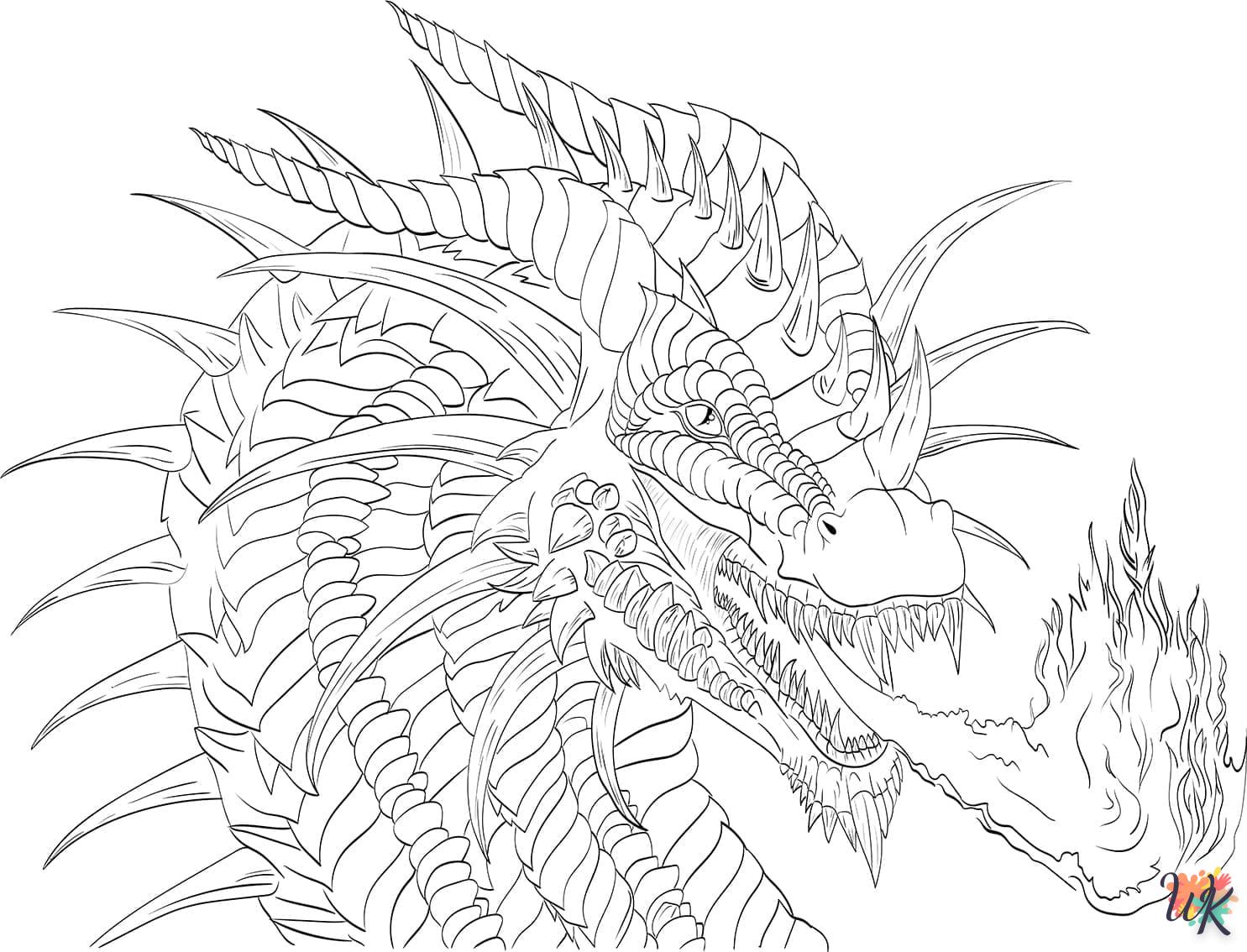 coloriage Dragon  de noël gratuit à imprimer en ligne 1