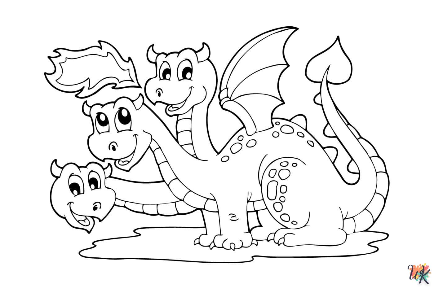 coloriage Dragon  à imprimer pour enfant de 2 ans 2