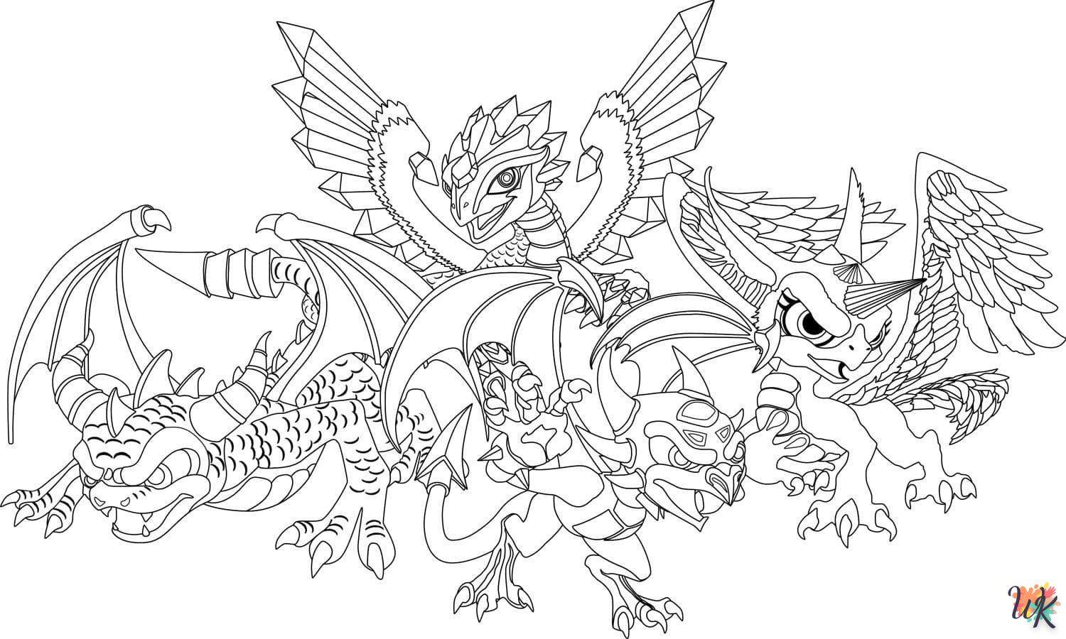 coloriage Dragon  à imprimer pour enfant de 10 ans