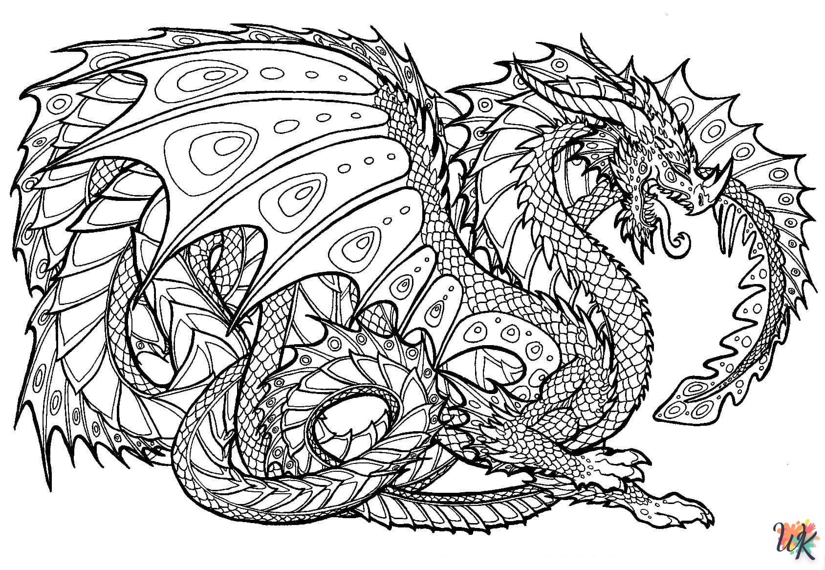 coloriage Dragon  en ligne adulte gratuit 1