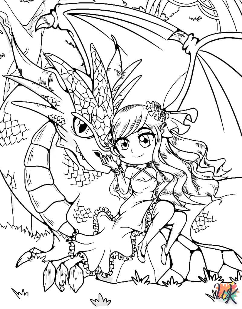 coloriage Dragon  à imprimer pour enfant de 12 ans