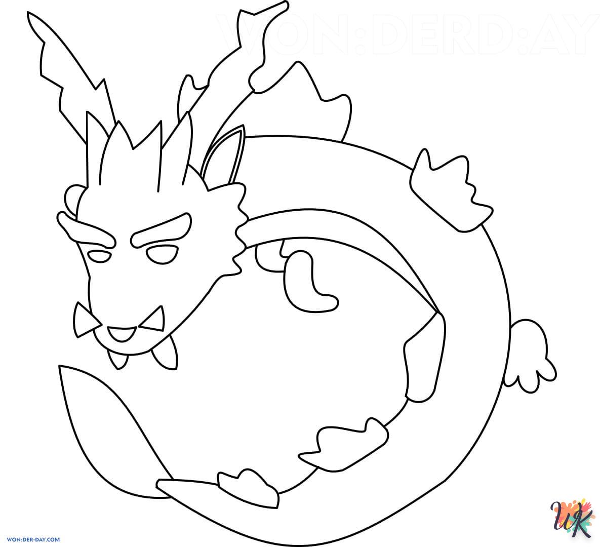 coloriage Dragon  à imprimer pour enfant de 7 ans