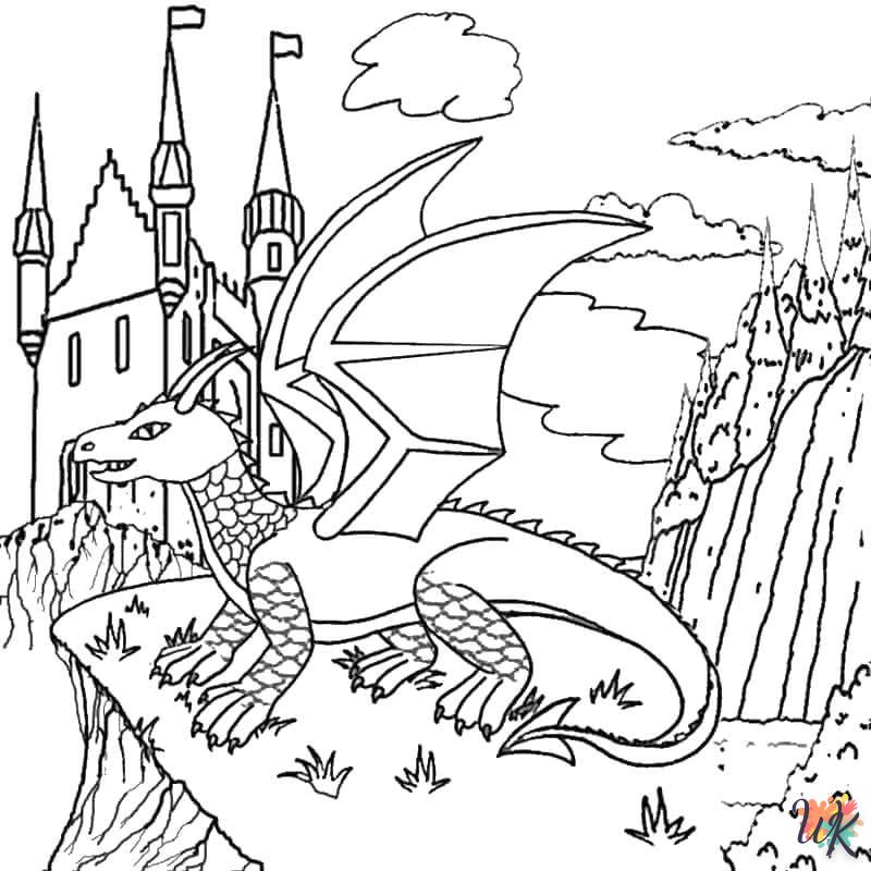 coloriage Dragon  à imprimer pour enfant de 2 ans