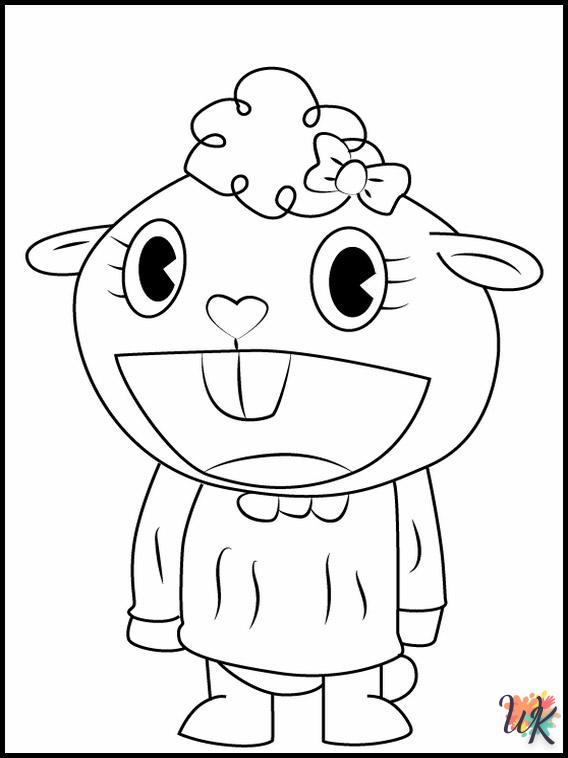 coloriage Happy Tree Friends  à imprimer pdf gratuit 1