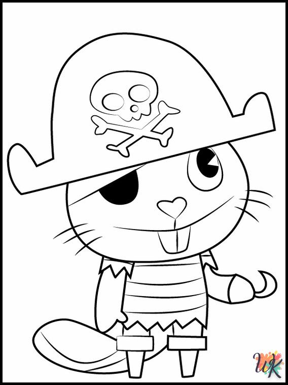 coloriage Happy Tree Friends  a imprimer enfant 6 ans