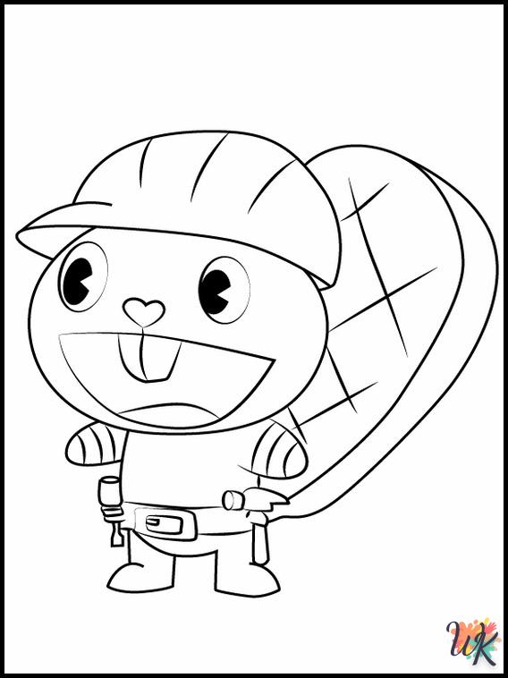 coloriage Happy Tree Friends  a imprimer pour enfant de 4 ans