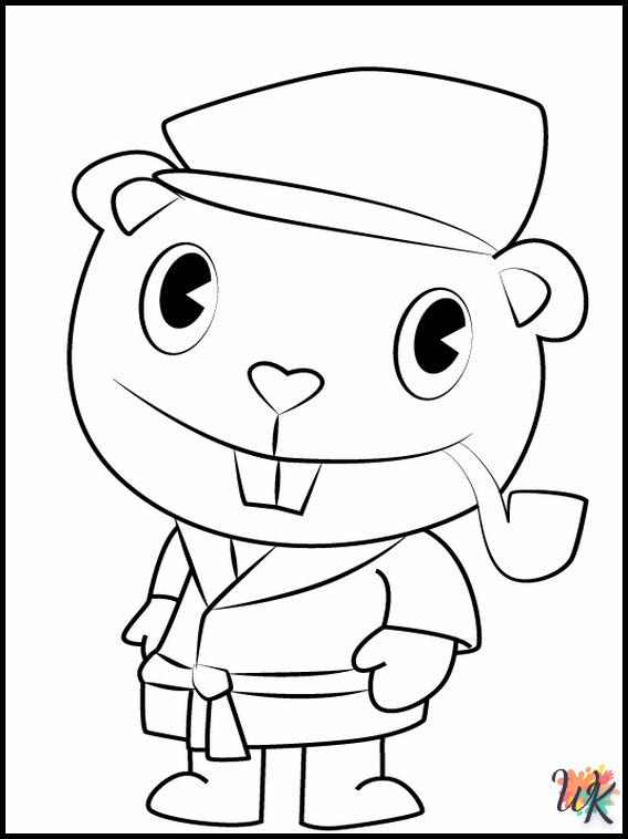 coloriage Happy Tree Friends  à imprimer pour enfant de 7 ans