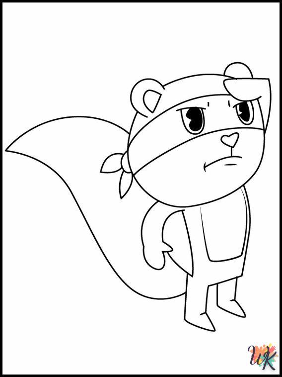 coloriage Happy Tree Friends  à imprimer pour enfant de 4 ans