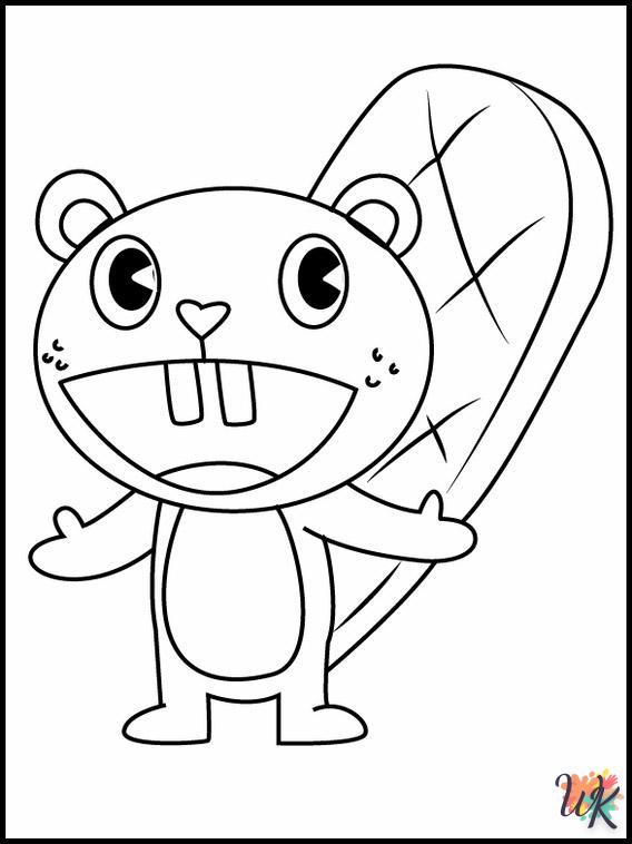 coloriage Happy Tree Friends  enfant 8 ans a imprimer