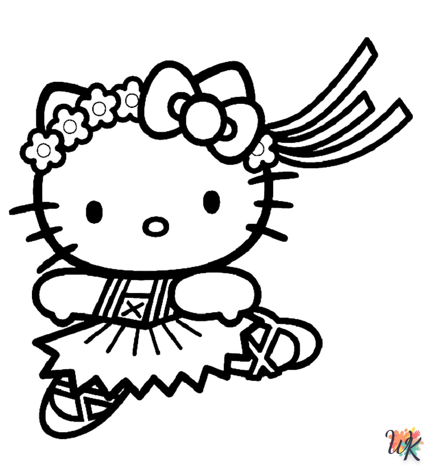 coloriage Hello Kitty  pour enfant de 7 ans