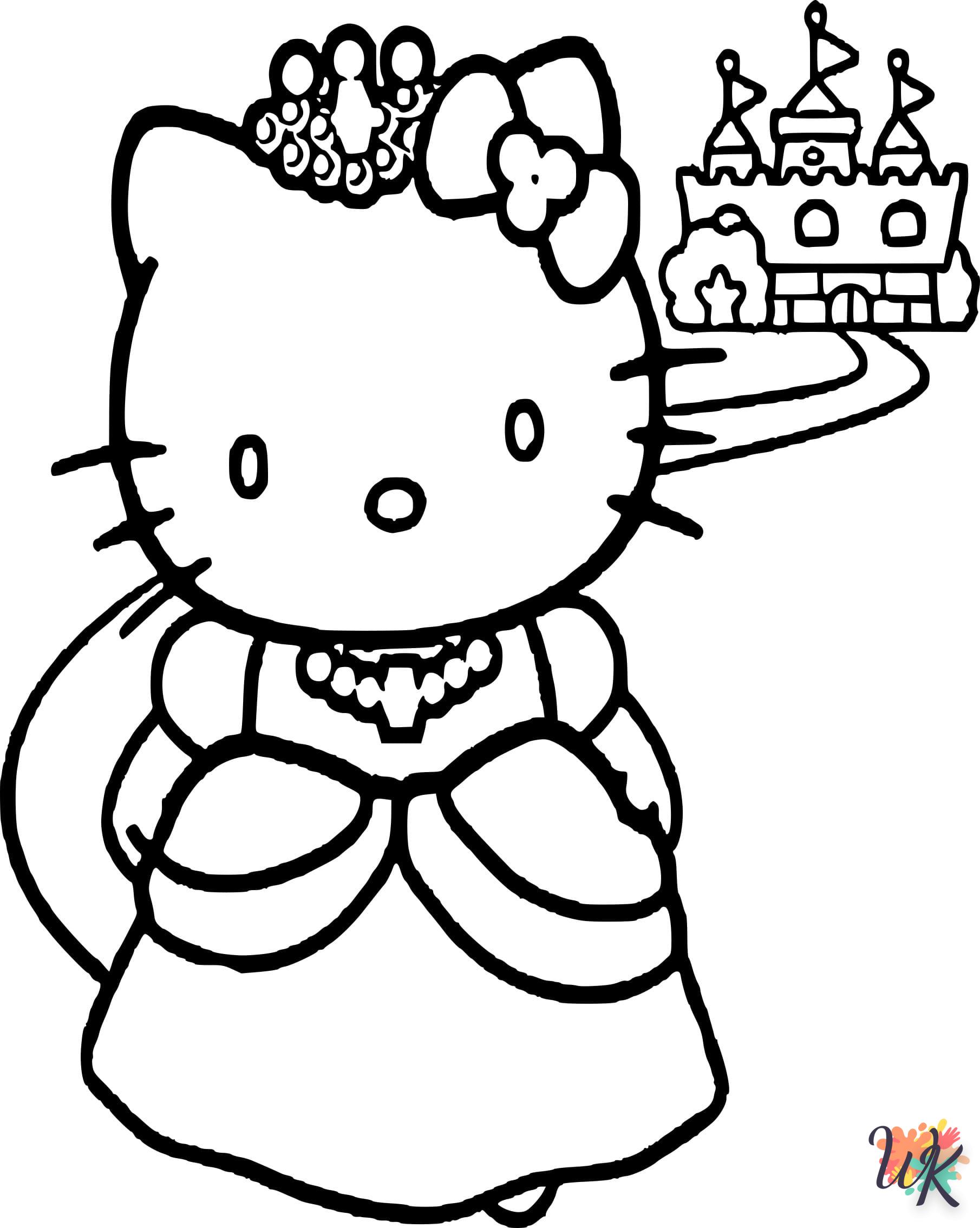 coloriage Hello Kitty  automne en ligne gratuit à imprimer