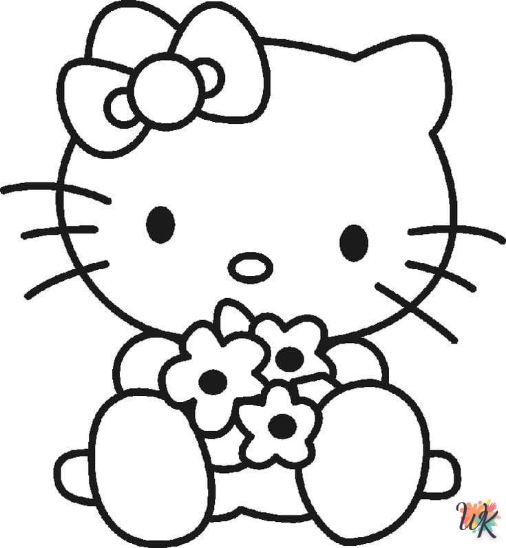 coloriage Hello Kitty  pour enfant de 8 ans