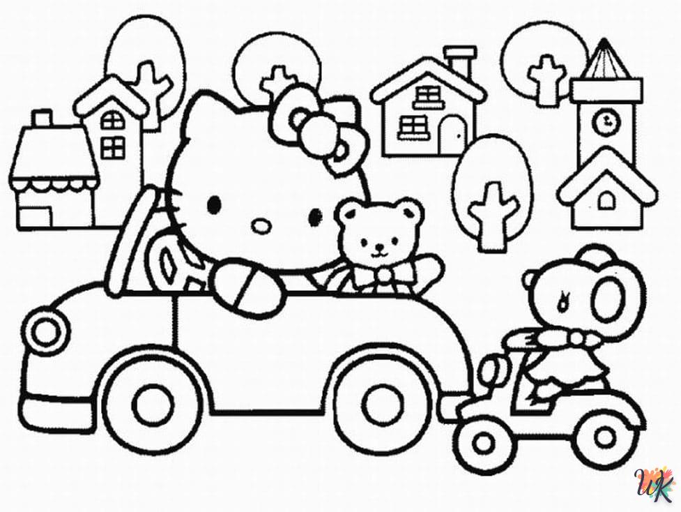 coloriage Hello Kitty  à imprimer pour enfant de 3 ans 2