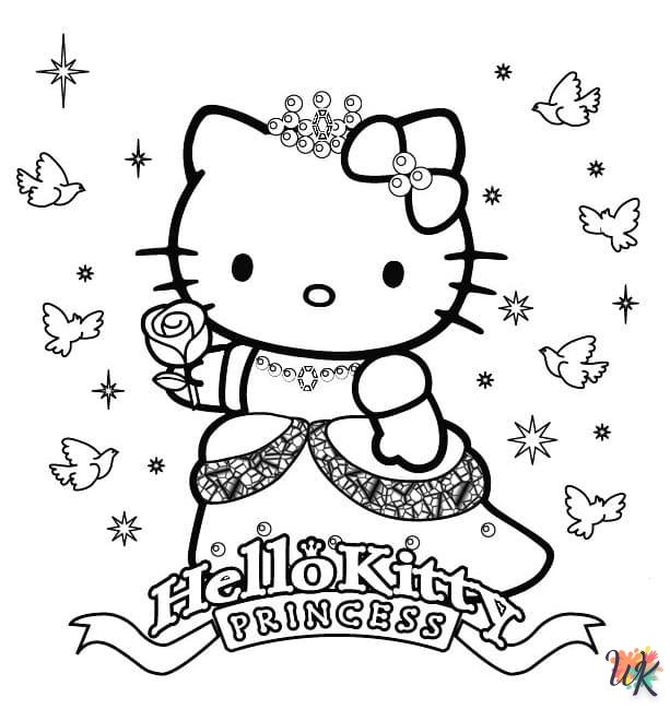 coloriage Hello Kitty  pour enfant a imprimer