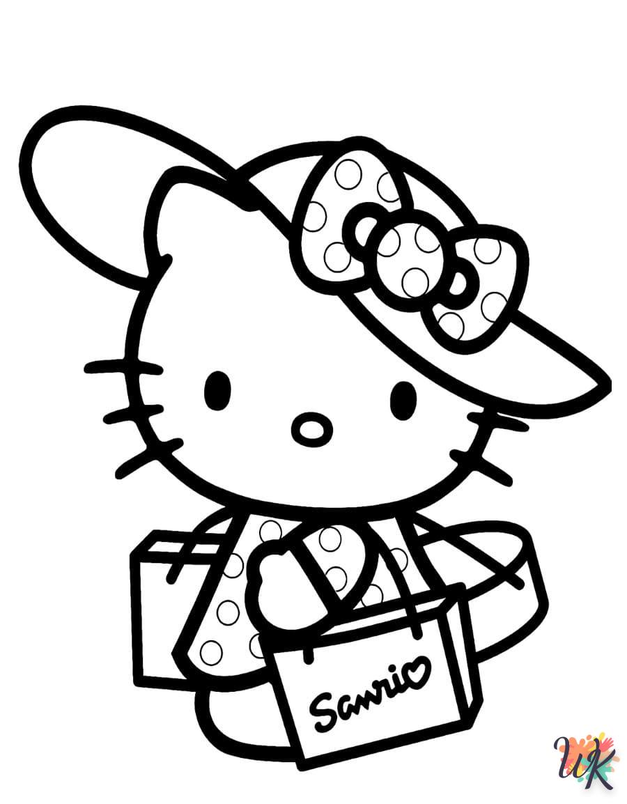 coloriage Hello Kitty  pour enfant à imprimer