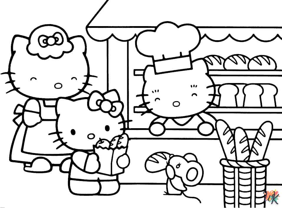 coloriage Hello Kitty  à imprimer a4