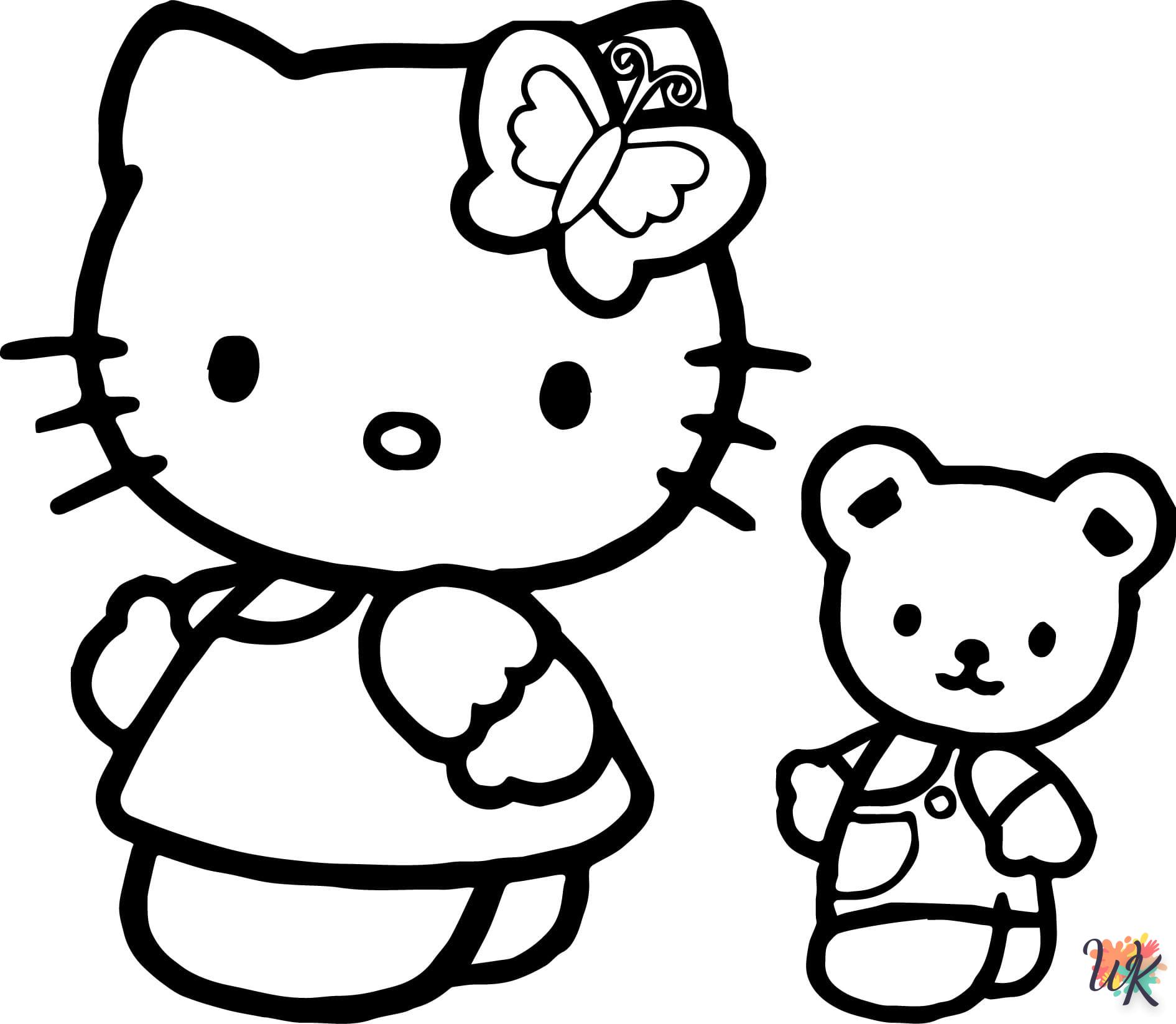 coloriage Hello Kitty  à imprimer pour enfant de 4 ans 3