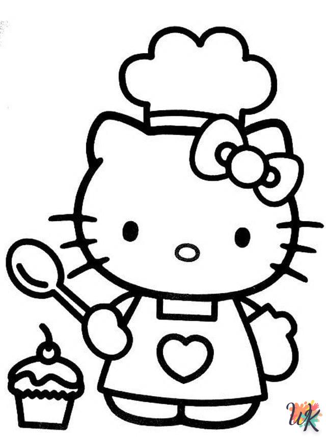 coloriage Hello Kitty  enfant 6 ans à imprimer