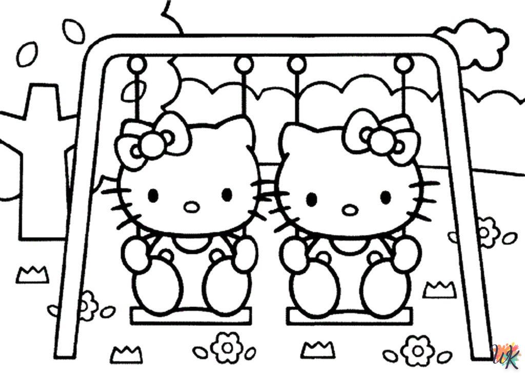 coloriage Hello Kitty  à imprimer pour enfant de 4 ans 1