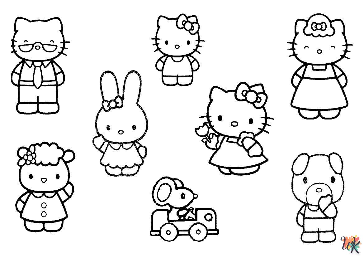 coloriage Hello Kitty  pour enfant de à imprimer