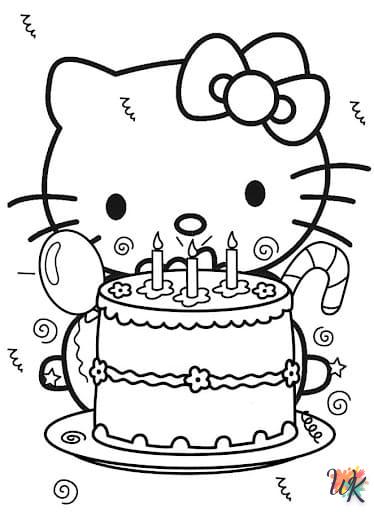 coloriage Hello Kitty  à imprimer pdf gratuit