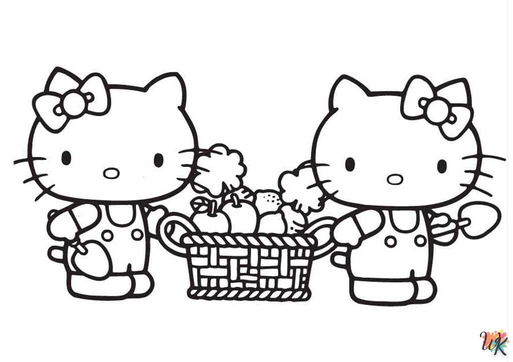 coloriage Hello Kitty  a imprimer pour enfant de 4 ans