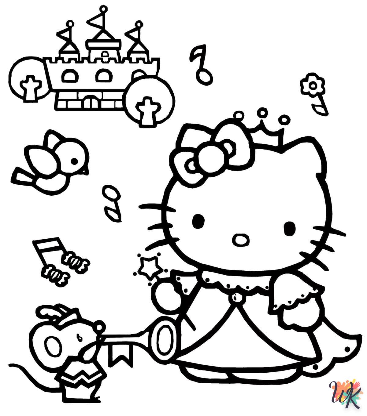 coloriage Hello Kitty  à imprimer pour enfant de 3 ans