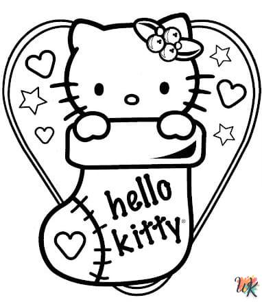 coloriage Hello Kitty  à imprimer pour enfant de 8 ans