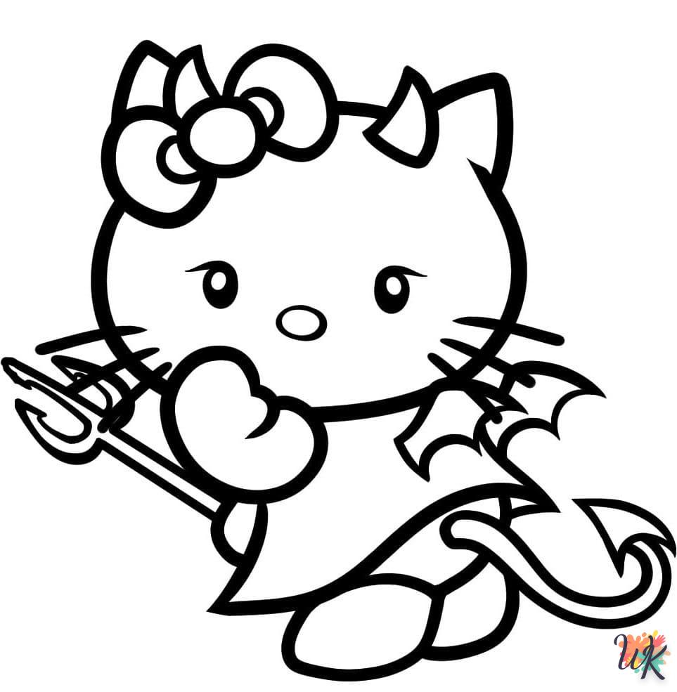 coloriage Hello Kitty  gratuit a imprimer