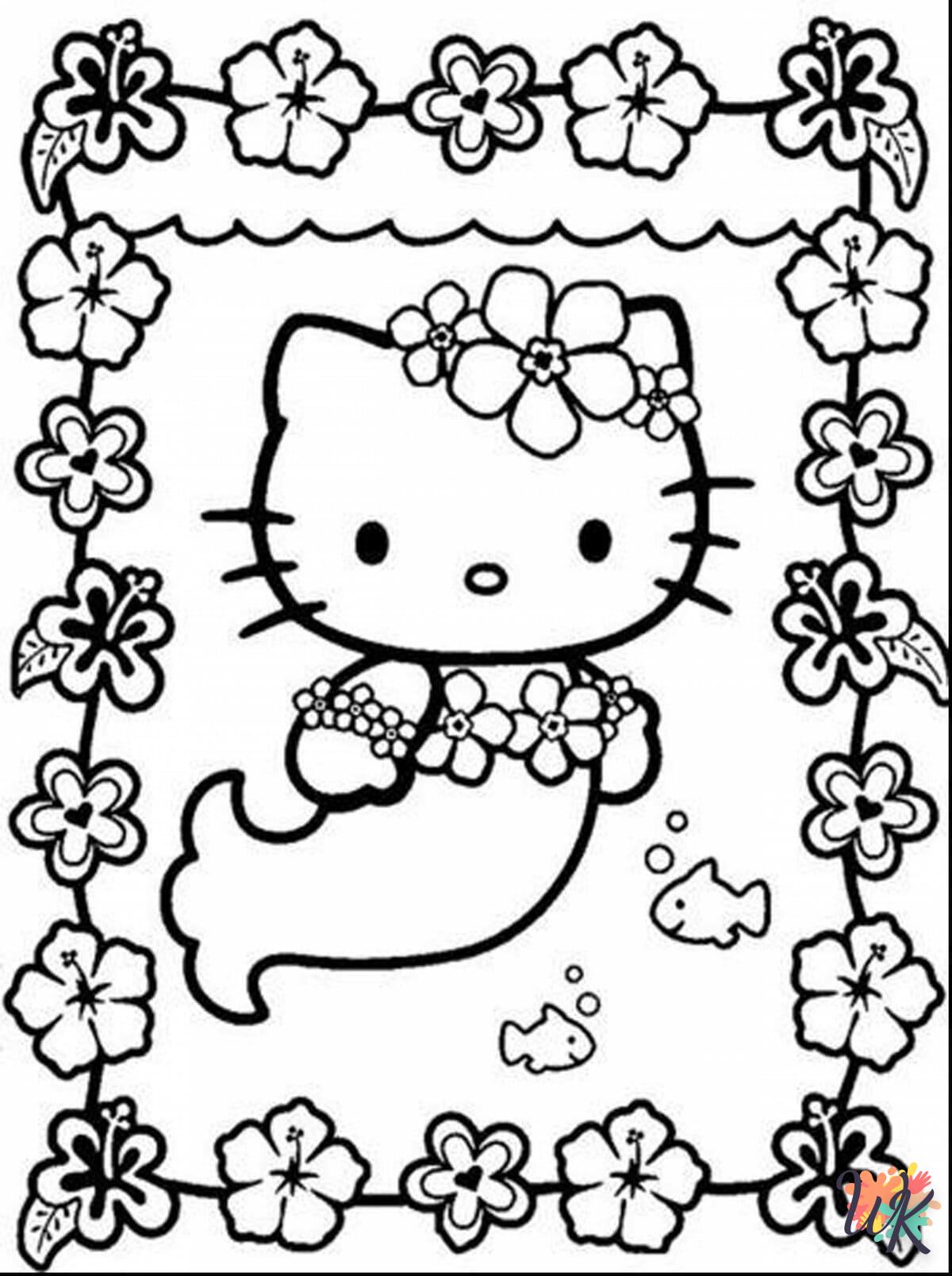 coloriage Hello Kitty  enfant 7 ans a imprimer