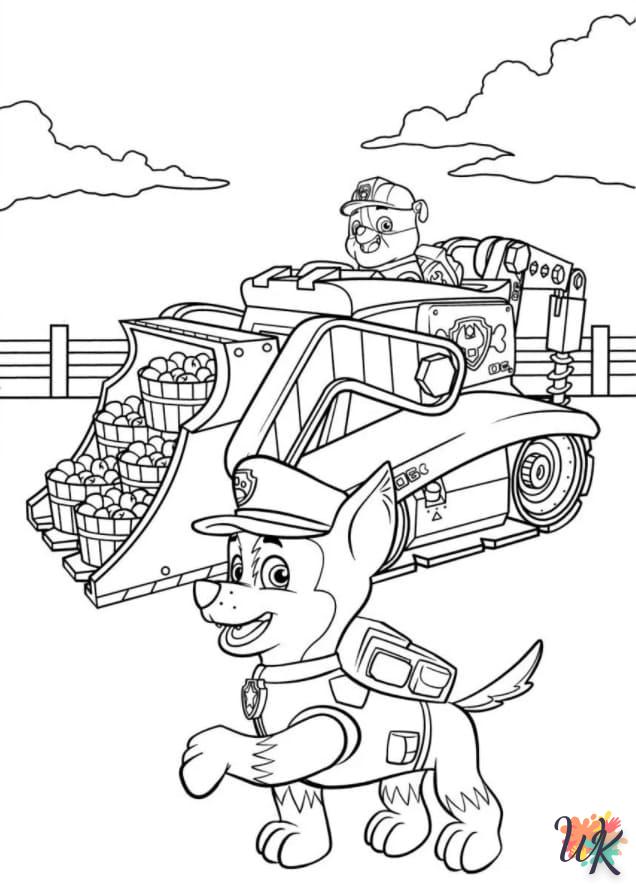 Paw Patrol coloring and cutting to print free